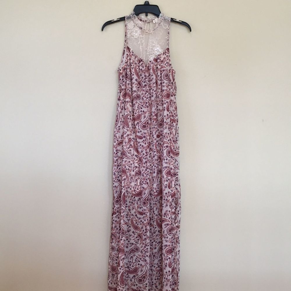 Mason & Belle Paisley Lace Detailed Maxi Dress Size L